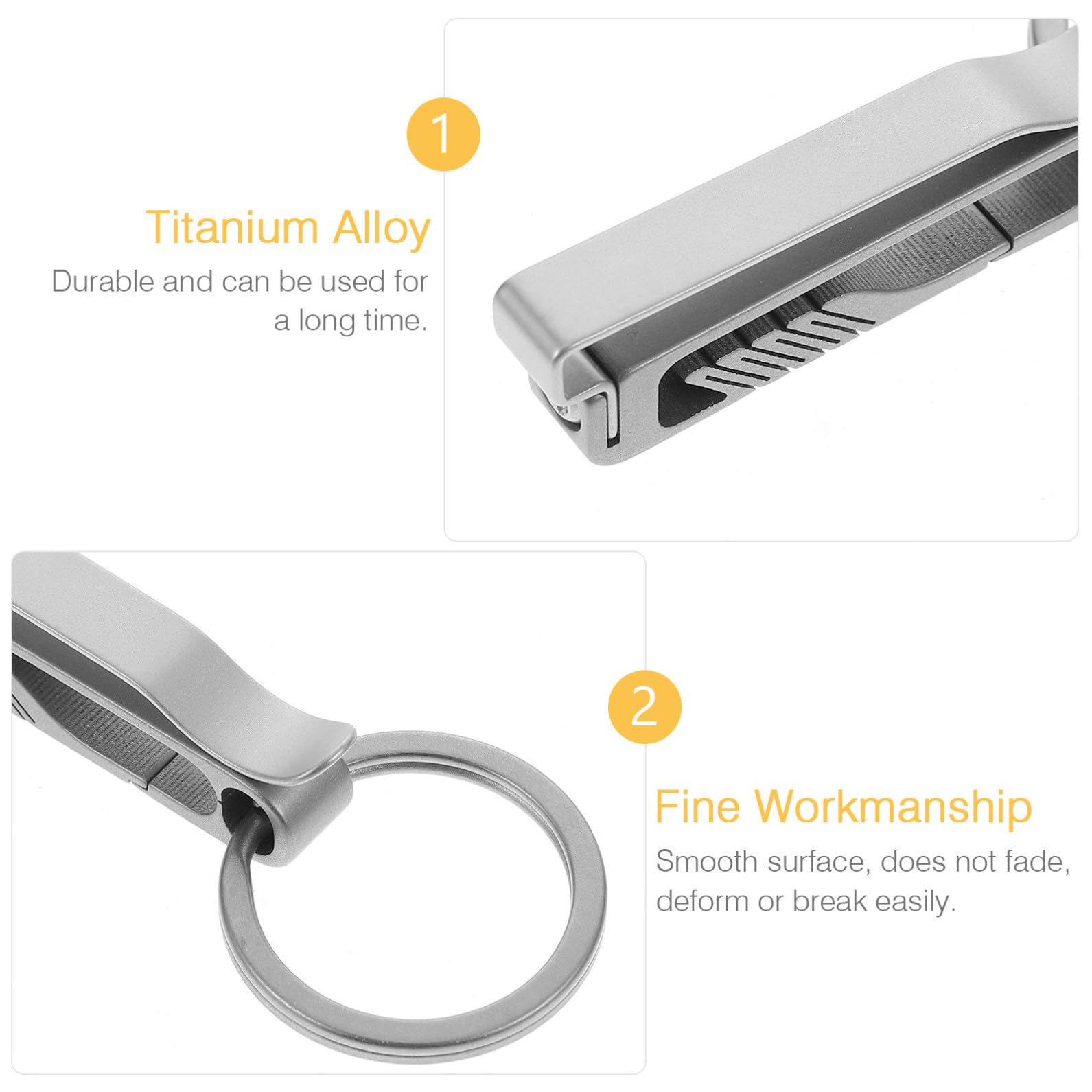Silber Schlüsselanhänger Robust Titanlegierung, Karabiner