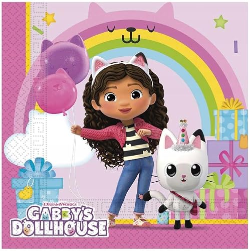 Procos Gabby's Dollhouse 2PLY Paper Napkins 33X33CM 20CT