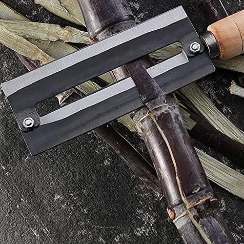 Image of P-PLUS INTERNATIONAL Planer Knife, Pineapple Pineapple Peeling Knife, Sugarcane Peeling Knife, Iron and Natural Non-Slip Wooden Wood Straight Handle Anti-Slip Knife(Pack of 2)