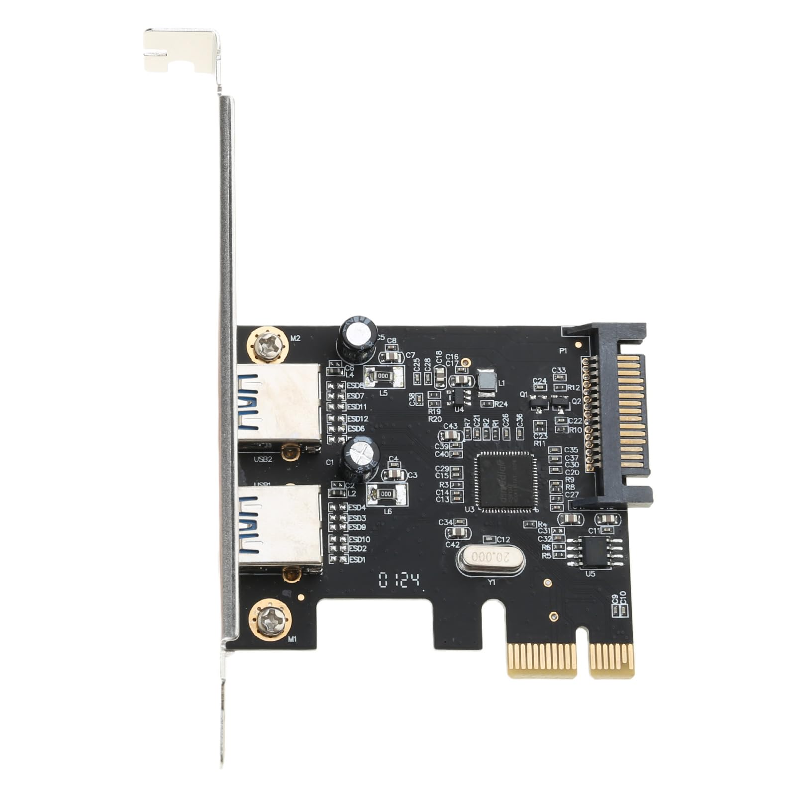 CHENZILIN 2port PCIE Adapter Card, PCIe to 2Port USB3.2 Gen1 Expansion Adapter, 5Gbps Highly Speed for Desktop PC