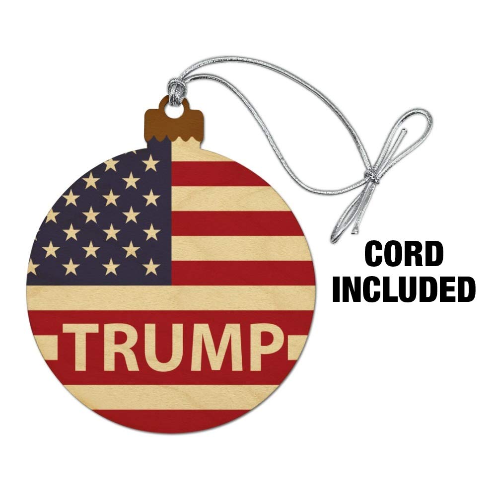 GRAPHICS & MORE President Trump American Flag Wood Christmas Tree Holiday Ornament