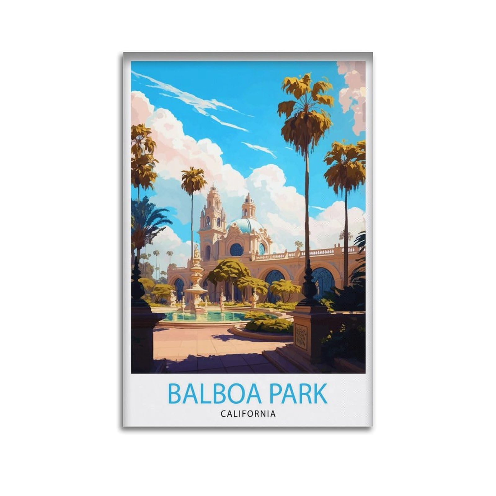 xiaoxiaoshen Balboa Park California Travel Home Gift_3 Canvas Poster Wall Art Prints Room Aesthetic Murals Bedroom And Living Decorations 24x36inch(60x90cm)