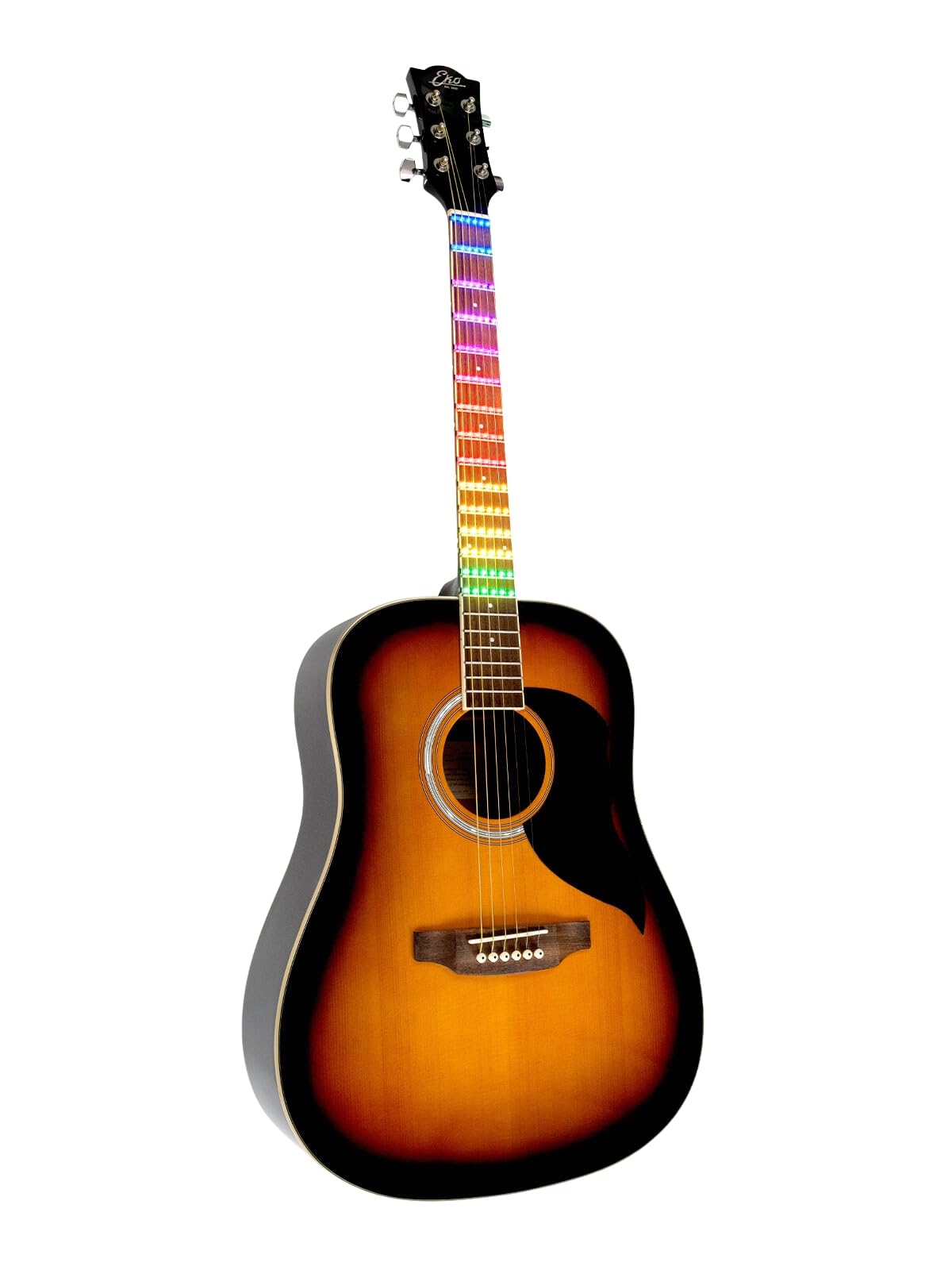 EKO GUITARS-RANGER BROWN VISUAL NOTE, Chitarra Acustica Dreadnought "Visual Note", Top in Abete, Fasce e Fondo in Linden, Lamina LED "Visual Note" che si interfaccia con l'APP, Colore Sunburst