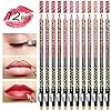 High-Pigmented-Lip-Liner-Set-Pack-of-12-Creamy-and-Smooth-2-in-1-Matte-Make-Up-Lip-Liners-Pencil-for-DailyTravelPartyWork-with-Eyeliner-Function-and-Sharpener High Pigmented Lip Liner Set - Pack of 12 Creamy and Smooth 2-in-1 Matte Make Up Lip Liners Pencil for Daily/Travel/Party/Work, with Eyeliner Function and Sharpener