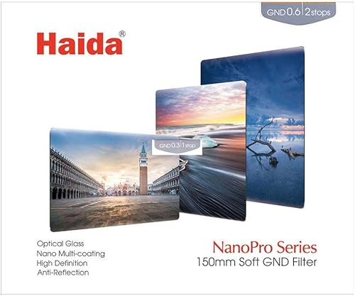 Miniatura 3 de Haida NanoPro 5.906 in x 6.693 in MC Soft Grad ND 0.6 2 Stop Filtro de vidrio óptico 150 ND4 densidad neutra HD3481