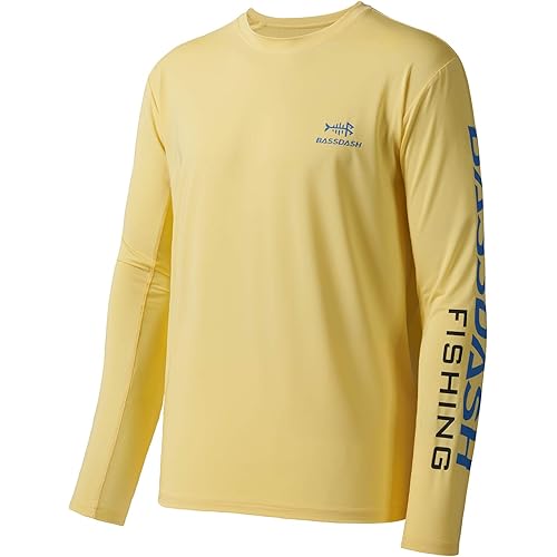 BASSDASH Fishing T Shirts for Men UV Sun Protection UPF 50+ Long Sleeve Tee T-Shirt