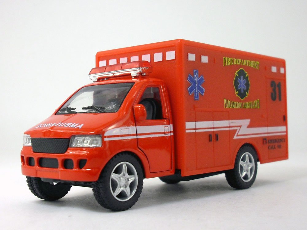 Amazon.com: 5 inch Fire Department Ambulance Model - RED : Toys