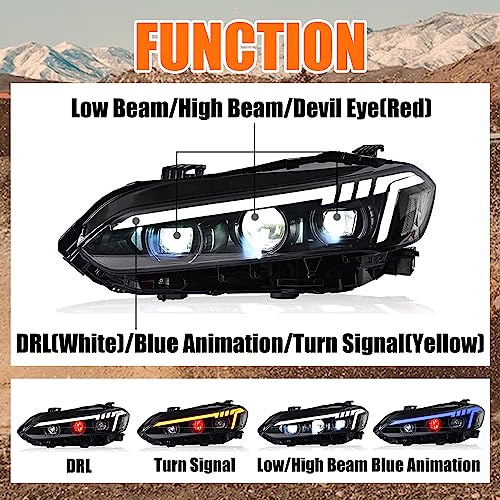 Yhy Led Headlights For Honda Civic 2022 2023 11Th Gen Civic Sport Touring Head Lights Front Lamps Start-Up Animation Projector Sequential Signal(Not Fit For Top Configuration Steering Assist) #TOP3
