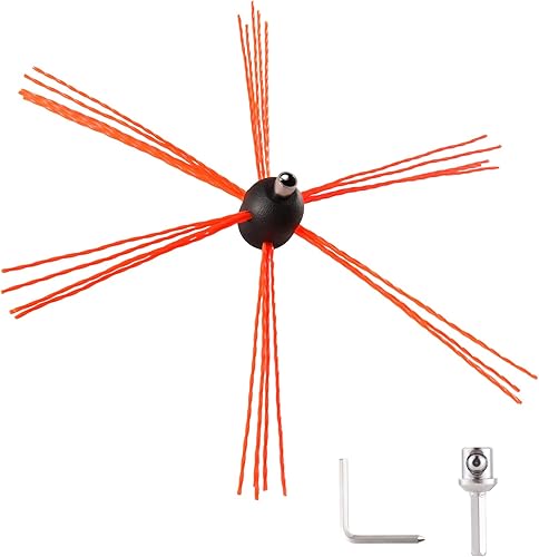 Kit de cabezal de cepillo de chimenea de 3 piezas, sistema de bloqueo de botón cromado, herramienta de limpieza de chimenea, con cabezal de cepillo,