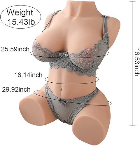 Miniatura 4 de Muñeca sexual de tamaño real de 15.43 libras, masturbador masculino, muñeca sexual masculina Jaspik con pechos grandes y vaginal y ano apretados,