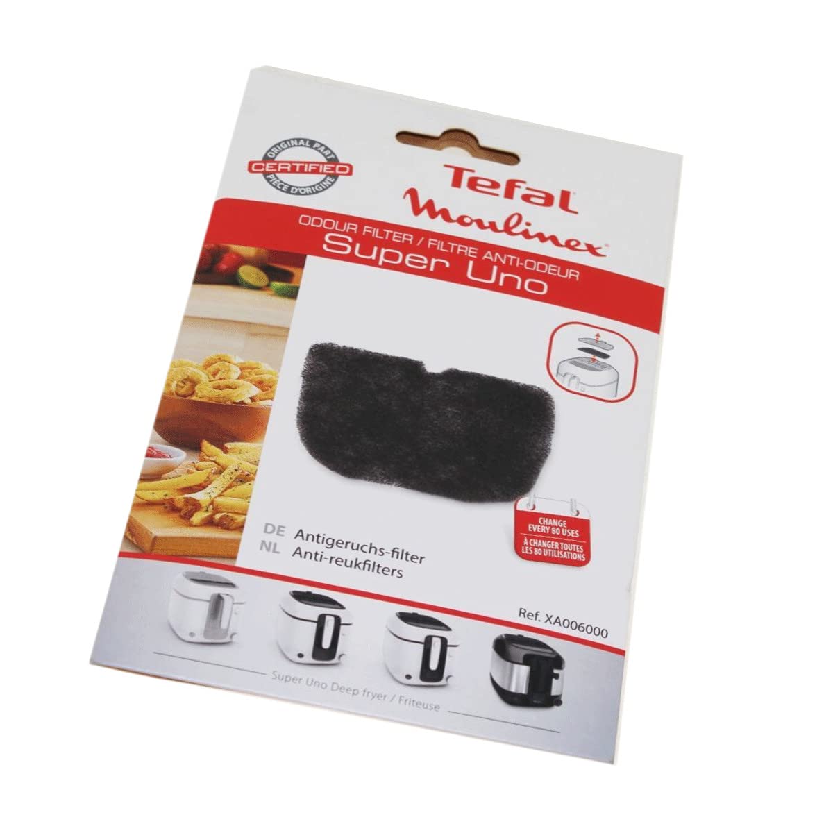 Moulinex Geruchsfilter für Super Uno Deep Fryer Fritteuse Zubehör XA006000 Schwarz
