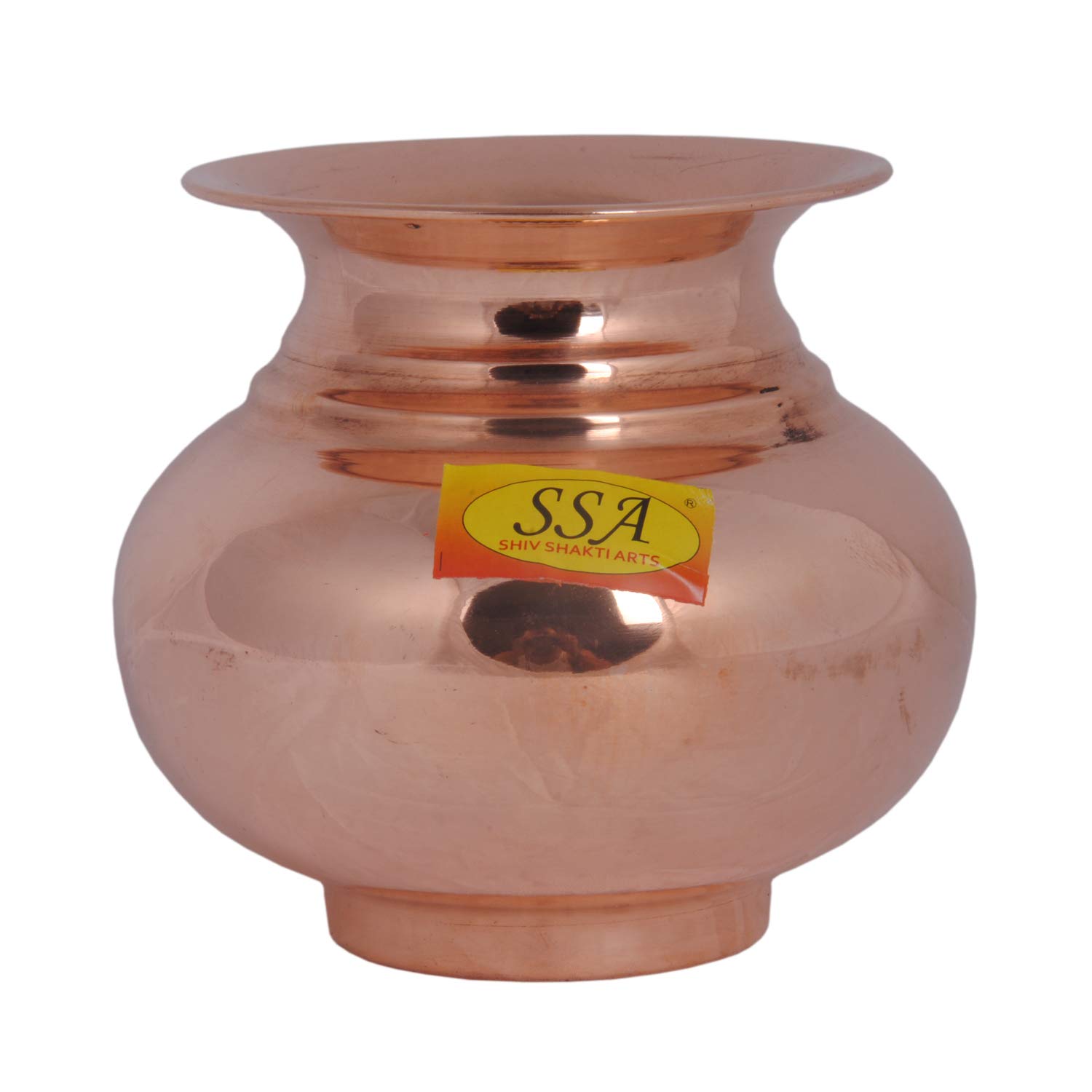 SHIV SHAKTI ARTS Handmade Pure Copper Awesome Kalash/Lota with Shining Design Volume=700 ML for Diwali, Pooja, Festival-Home Decoration::Set of 1