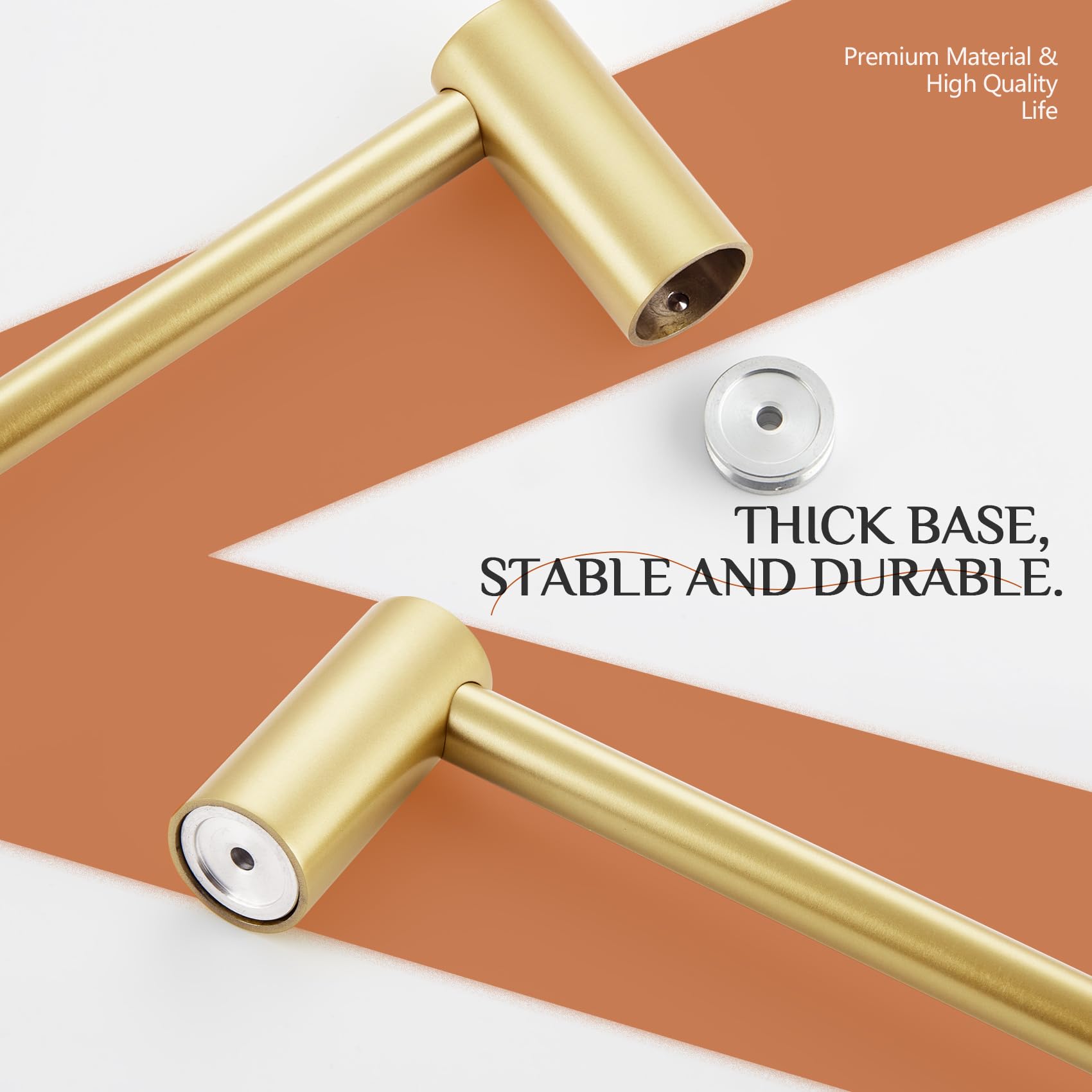 Brushed Gold Towel Ring - Modern Bathroom Hardware -9