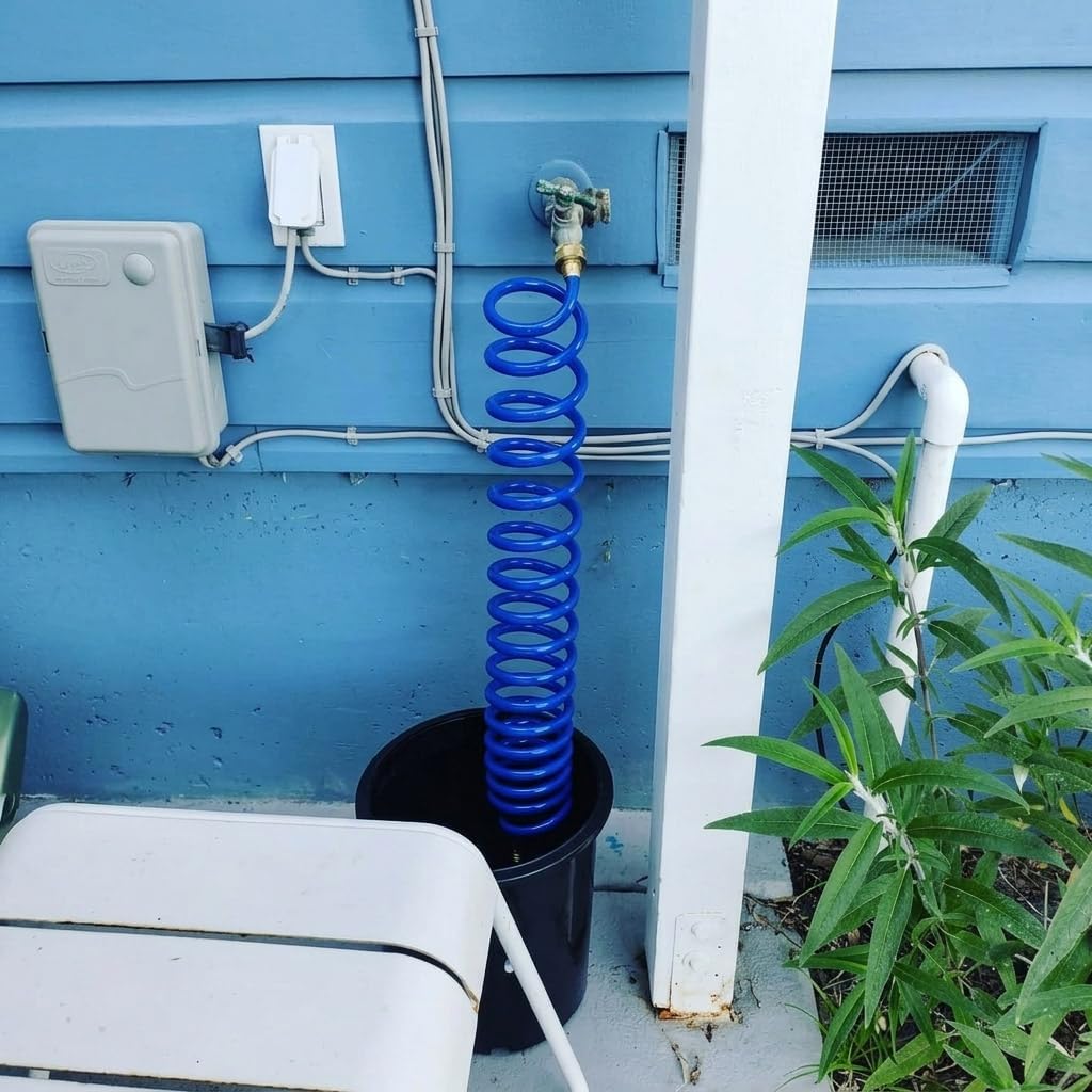 SANFU PU Recoil Garden Water Hose 3/8"ID(9 x 12.2mm) x 15FT, Blue(15') photo 9