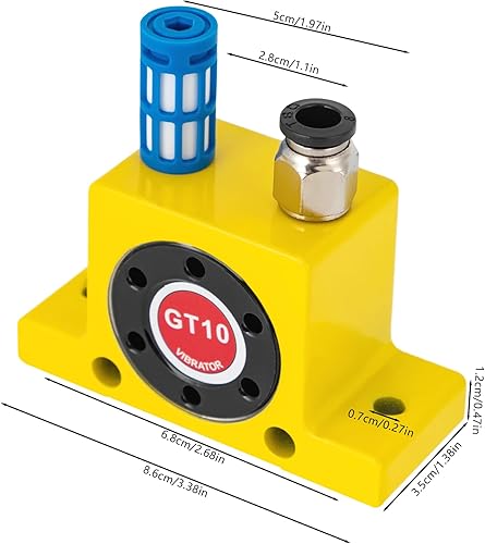 Miniatura 2 de Vibrador de turbina neumática GT10, Vibrador de turbina de aire industrial, Vibradores de turbina de alta velocidad de alta velocidad con