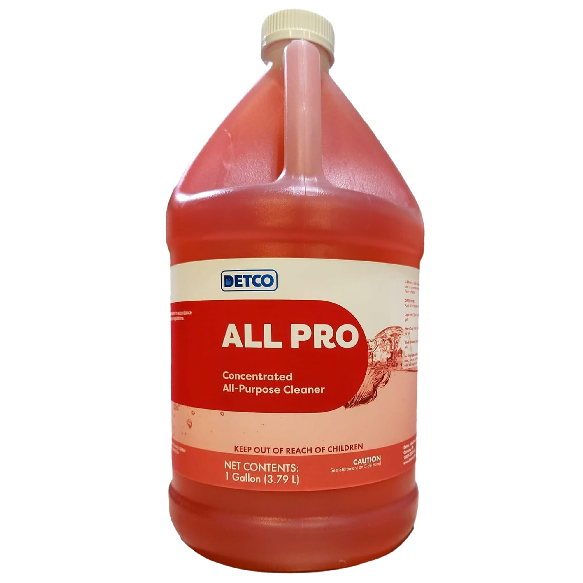 Detco ALL PRO Concentrated All Purpose Cleaner – Biodegradable, Non Toxic, Heavy Duty, Foaming & Streak Free Multi-Surface Solution, 4oz Per Gallon of