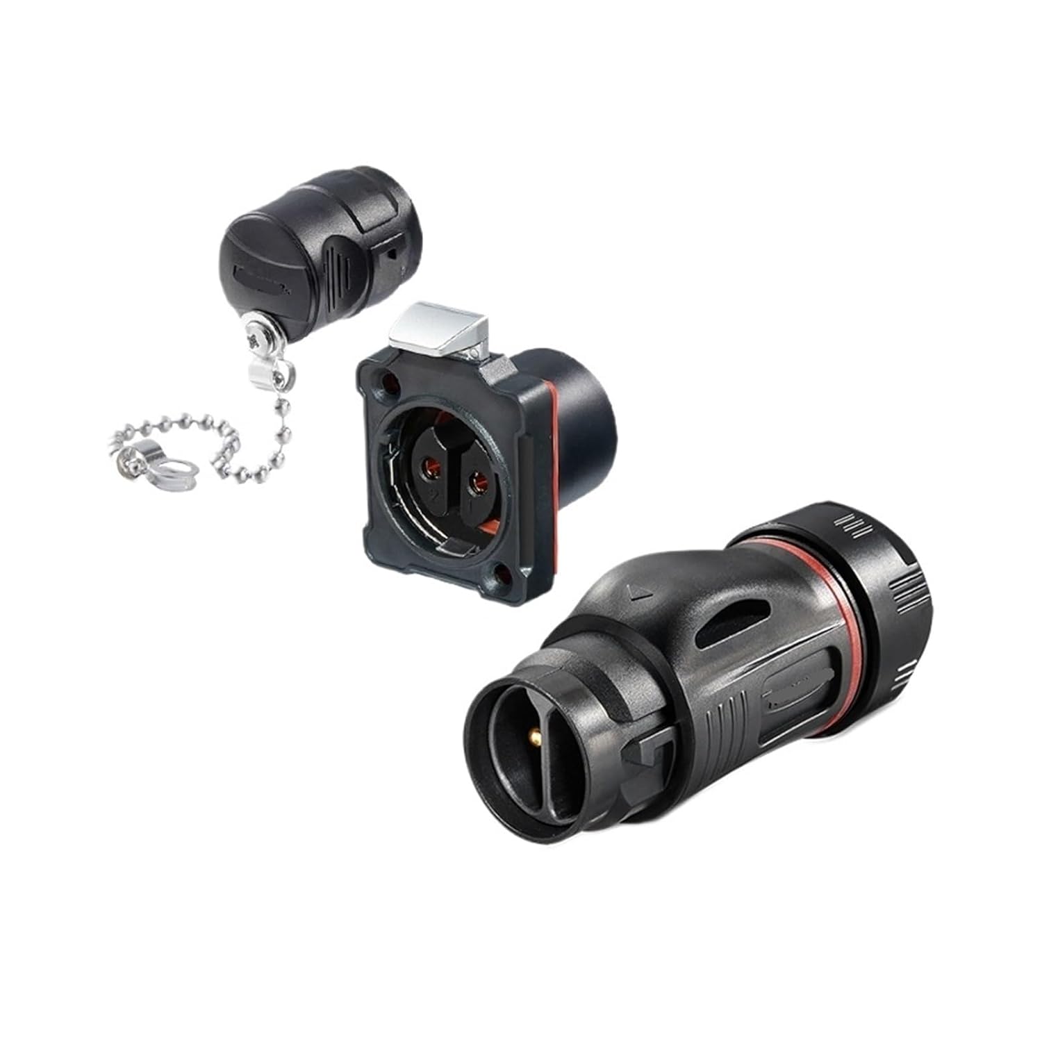 Locking Wire Plastic BD24 2-core Industrial Equipment Portable 25A Power Crimping Connector Aviation(Plastic Male Plug)