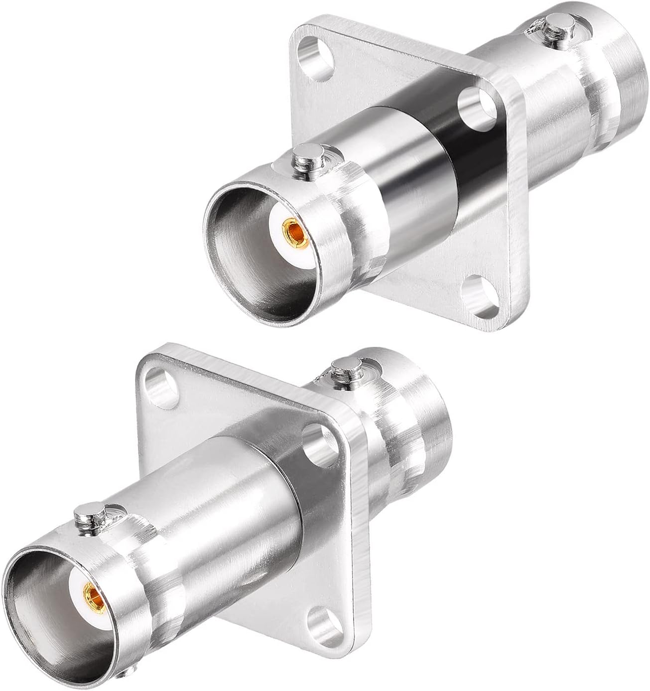 BNC Adapter BNC Female to BNC Female Flange 4 Hole Panel Mount Coaxial Connector