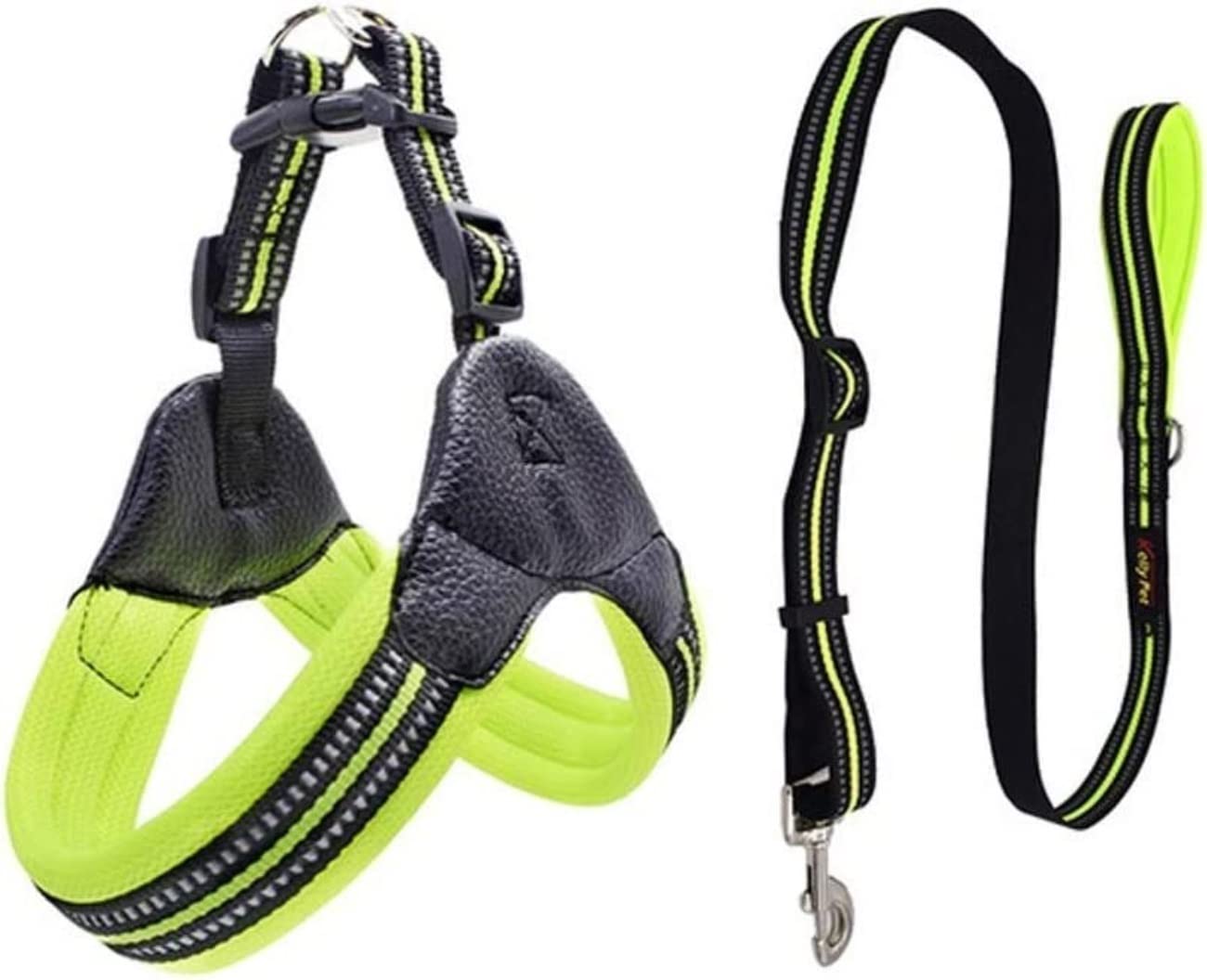 Guinzaglio per Cani Imbracatura Per Cani In Rete Di Nylon Traspirante Imbracatura E Guinzaglio Per Cani Regolabili Riflettenti Per Guinzaglio Per Cani Guinzaglio Addestramento (Color : Grün, Size :