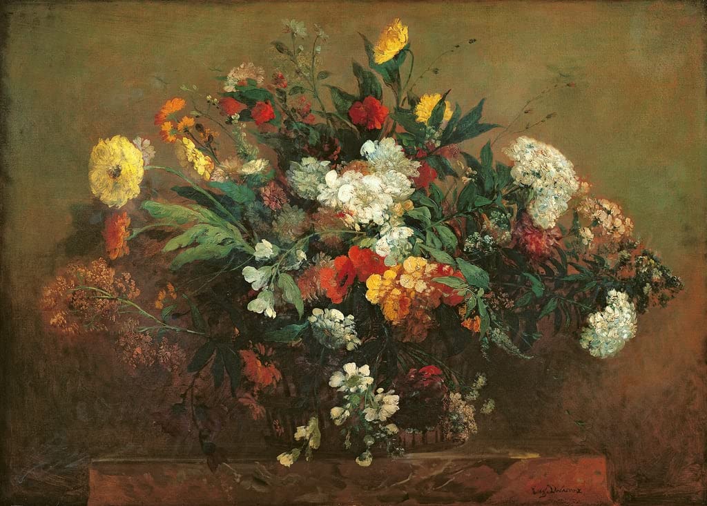 Impresión en lienzo de flores Delacroix 60x90cm para decoración de paredes de interior 5