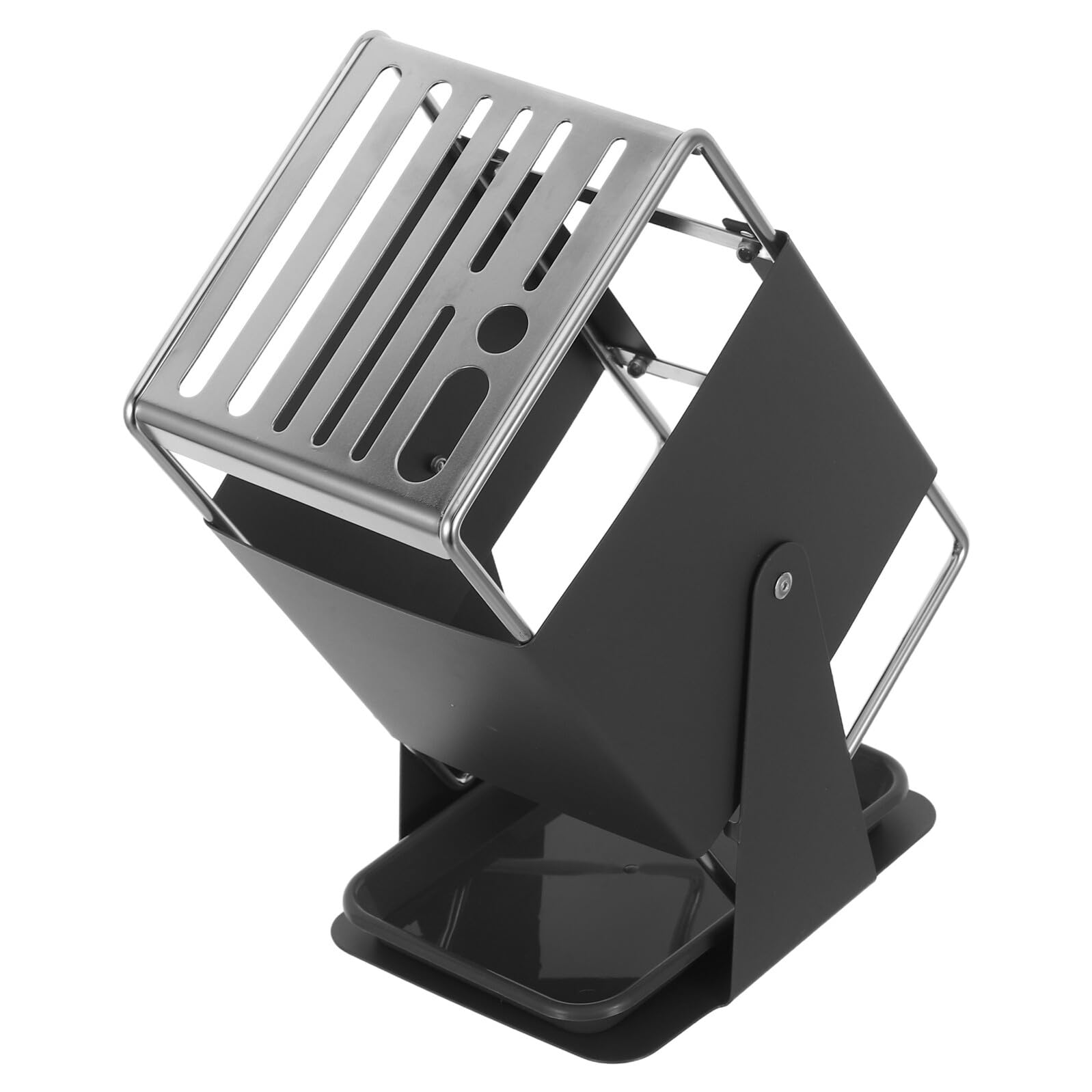 Support à couteaux cuisine rotatif Alipis en acier inoxydable gris réglable