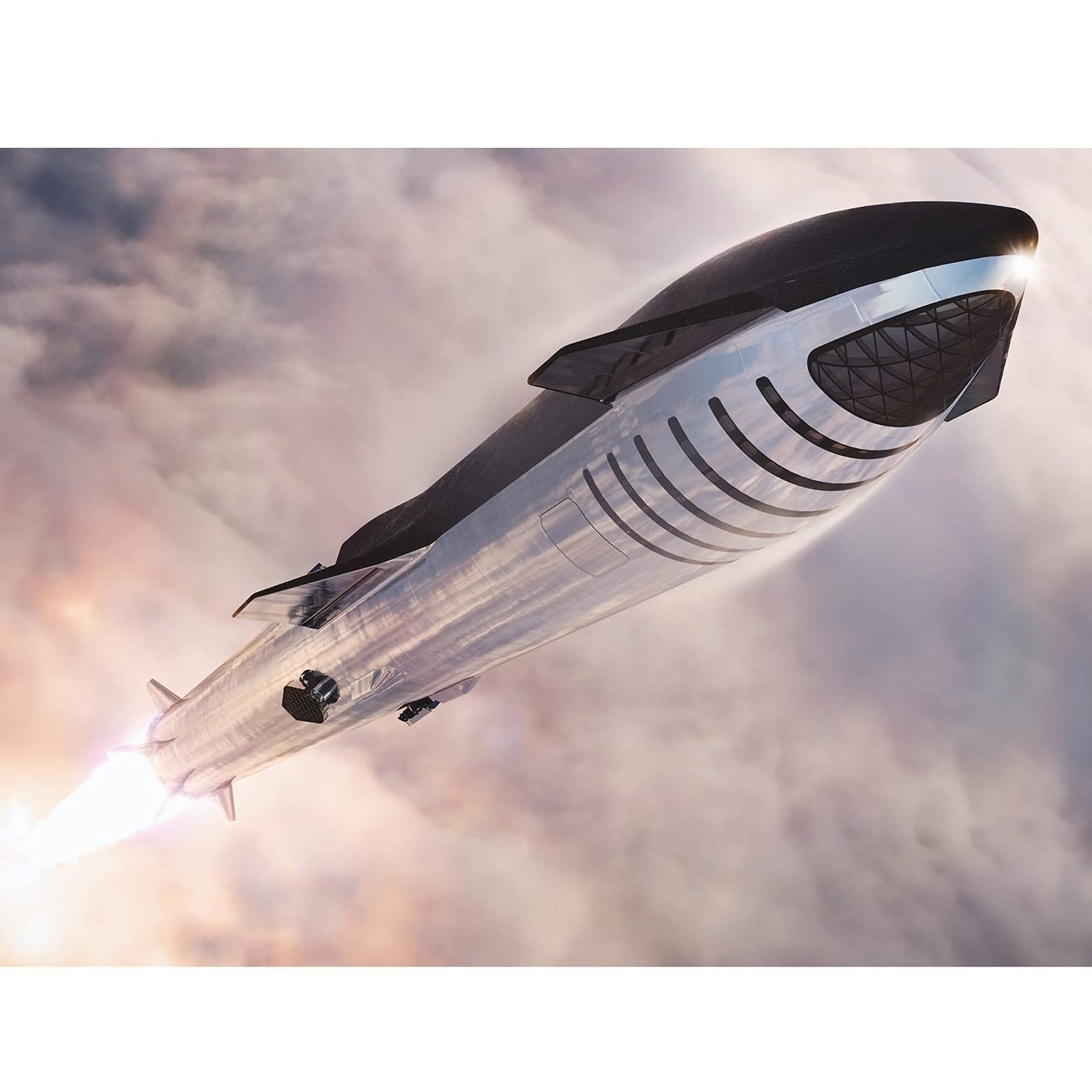 REHOOF Starship Modelo 1: 375 Un Modelo De Nave Espacial Simulado Modelo De Cohete Falcon A Gran Escala, Soporte De Separación De Una Y Dos Etapas, Un Excelente Regalo