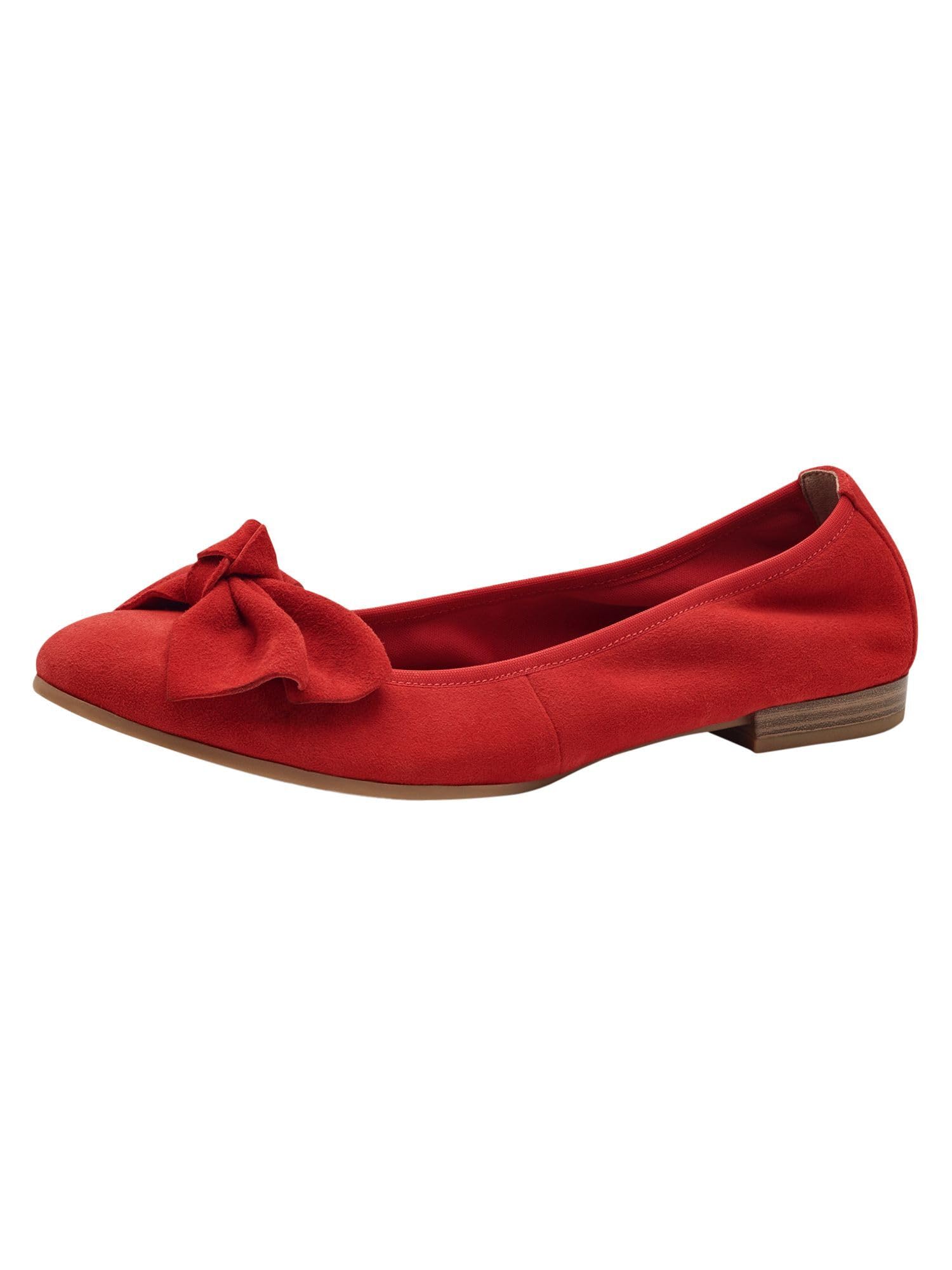 Tamaris Women's ballet flat leather flat red 6.5 UK