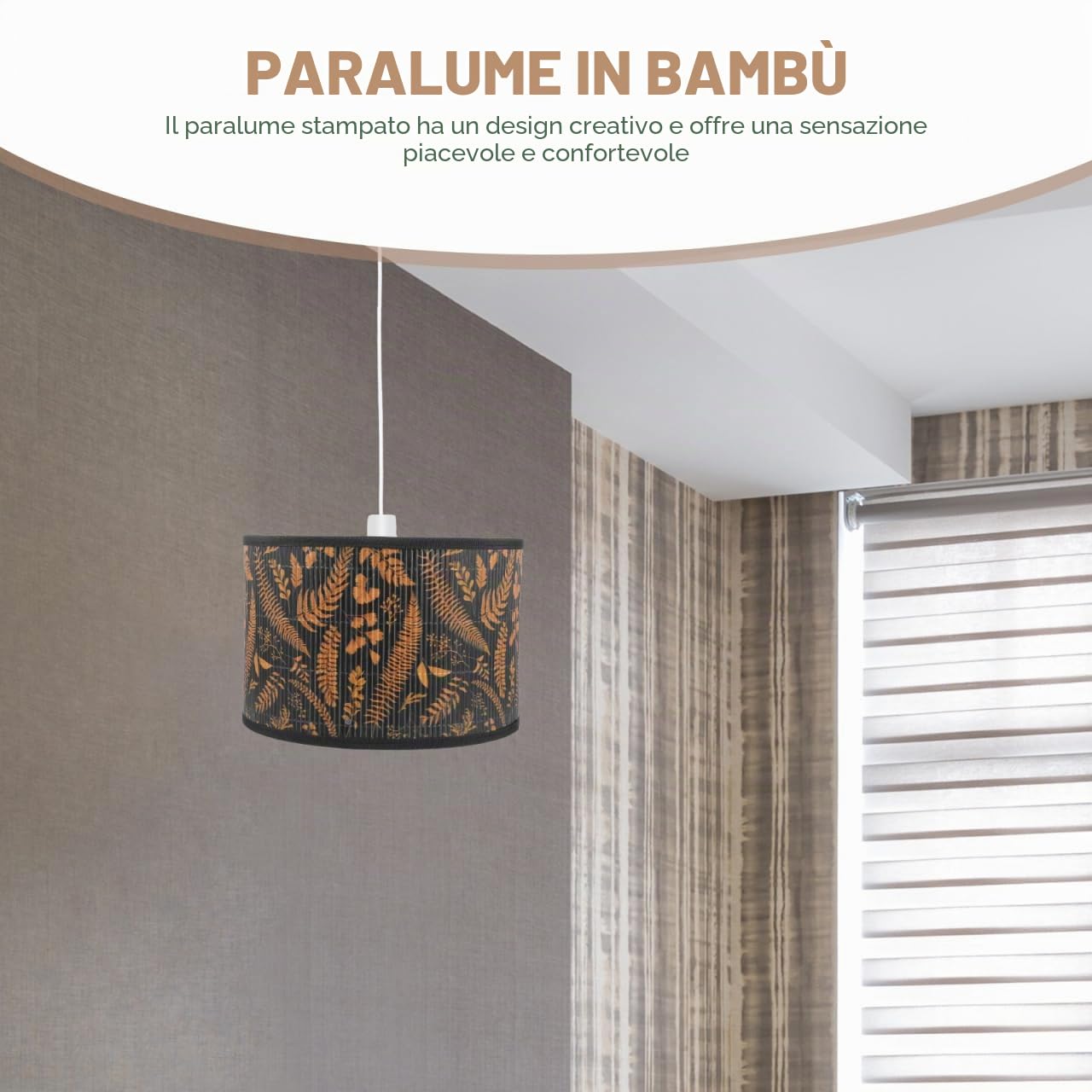 Angoily Paralume in Rattan Tessuto, Rattan Paralume Retro in Vimini, Paralume Coperta Sospensione Tessuto per Lampadari Tavolo Lampade Da Scrivania
