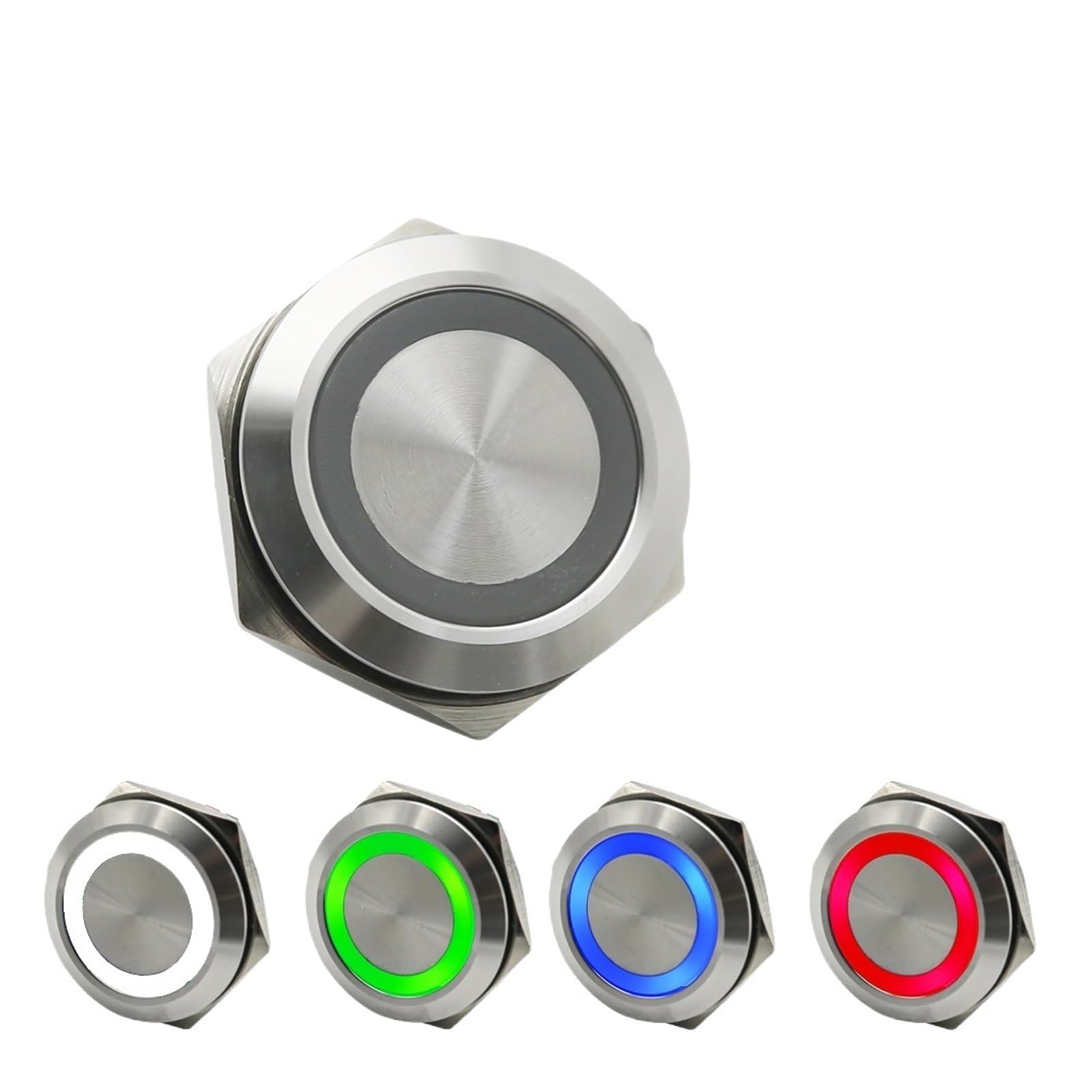 Bouton poussoir RGBW 25mm résout les erreurs de commande en métal - 7