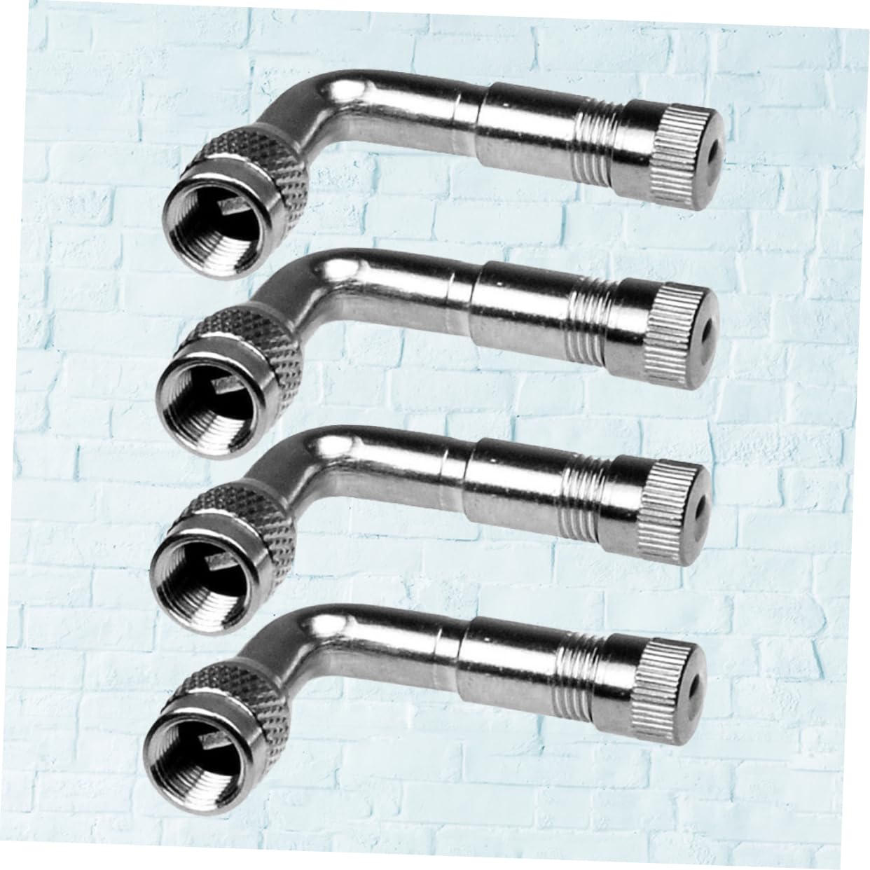 OUNONA 40piezas Extensiones De Válvula De Aire De Latón Para Neumáticos De Automóviles y Motocicletas Adaptadores De Rápido Plateado