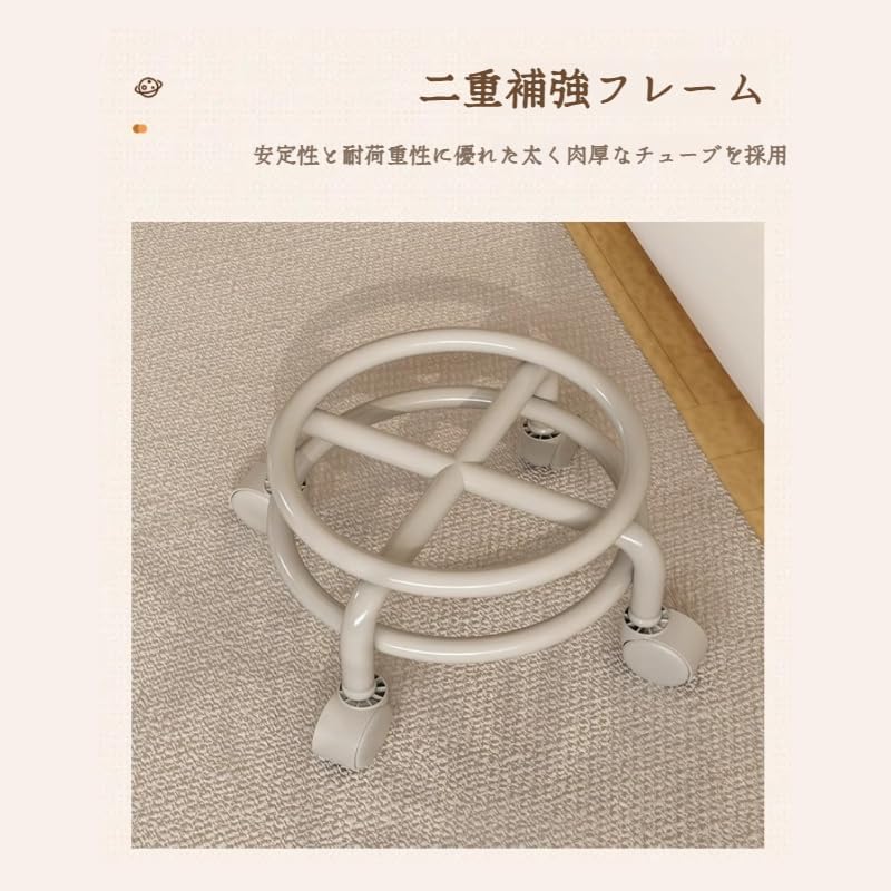 車輪付きロースツール ホーム 滑車付きスモールスツール ユニバーサルホイールベンチ