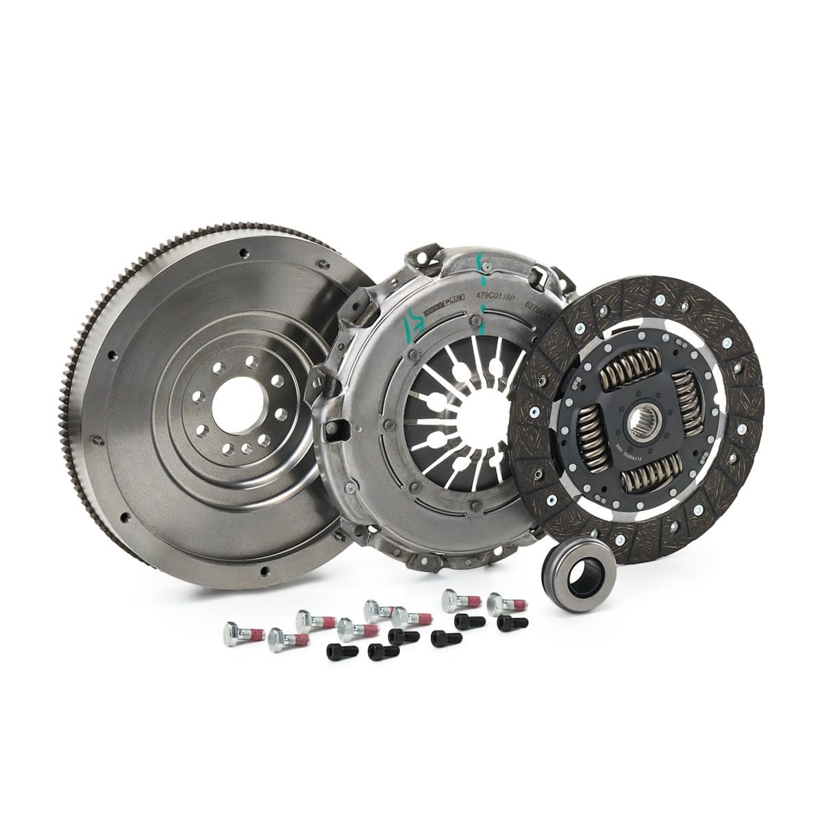RIDEX PLUS 479C0118P Kit de embrague con volante monomasa con juego de tornillos de retención con cojinete de desembrague Compatible con PEUGEOT 407 SW 6E, 6D