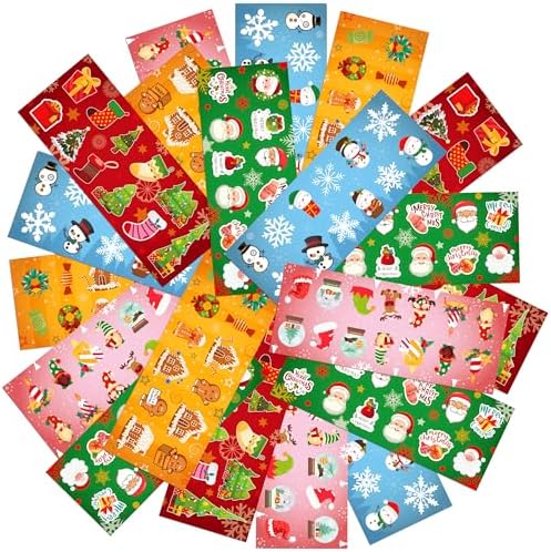 LINAYE Christmas Stickers for Kids 120 Sheets 1400PCS Christmas S...