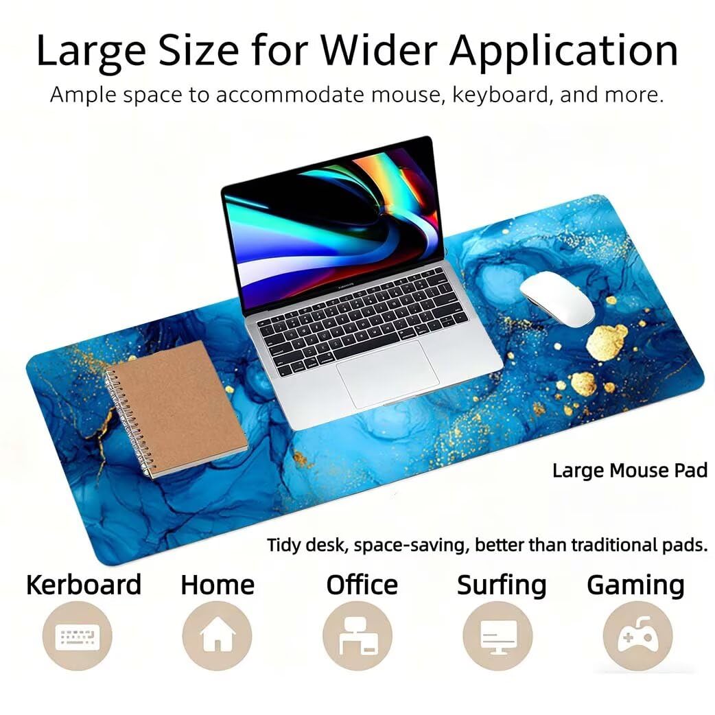 Lpfieonn Wald Großes Schreibtischunterlage, XXL Schreibtischunterlagen, Landschaft XXL Wasserdicht Gaming Mousepad mit Vernähter Rand und Rutschfeste Gummibasis, für Laptop/Hause/Büro 120x60cm PF-2583