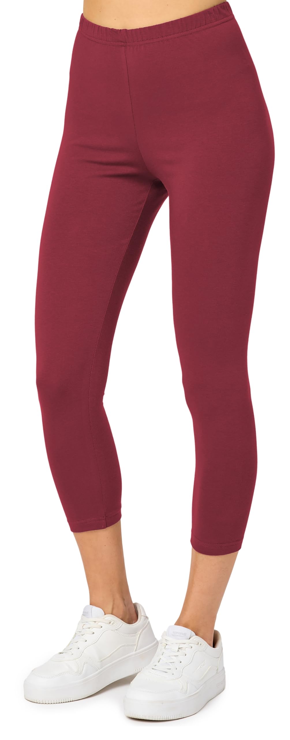 Merry Style Leggings Donna 3/4 Pantaloni Capri Morbidi e Confortevoli Leggins Donna in Cotone Traspirante Elastici e Delicati sulla Pelle Sensibile MS10-199