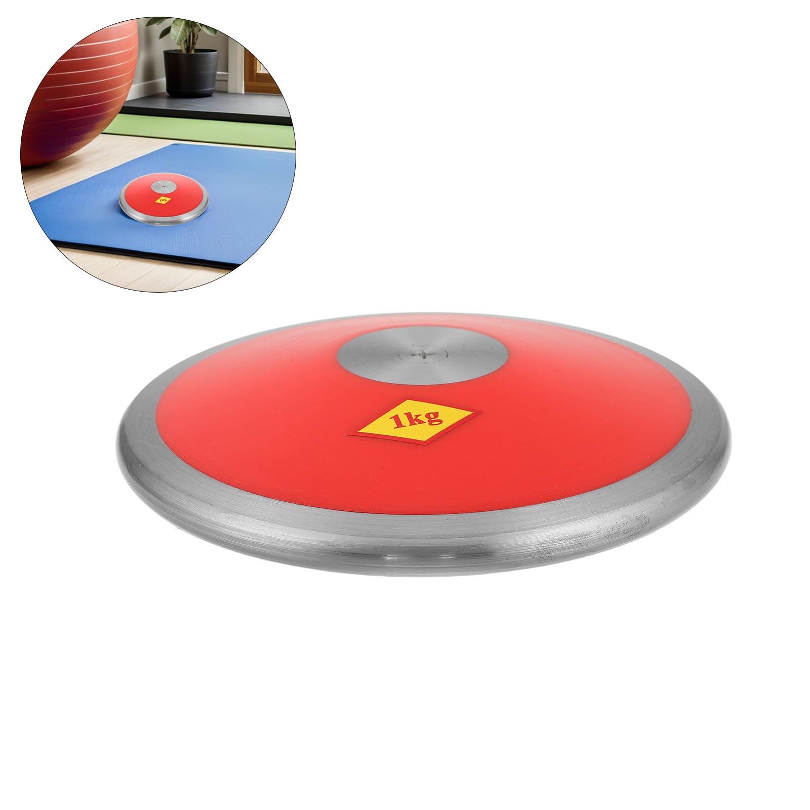 TOYANDONA Disco de Entrenamiento Deportivo de Nylon Rojo de 1kg Superficie Antideslizante y Textura Mejorada para Deportistas Jóvenes en Deportes al Aire Libre