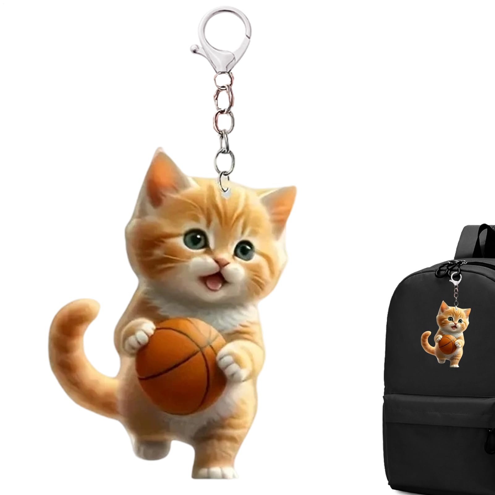 Amazon.co.jp: Vziguhk オレンジ猫キーホルダー、オレンジ猫