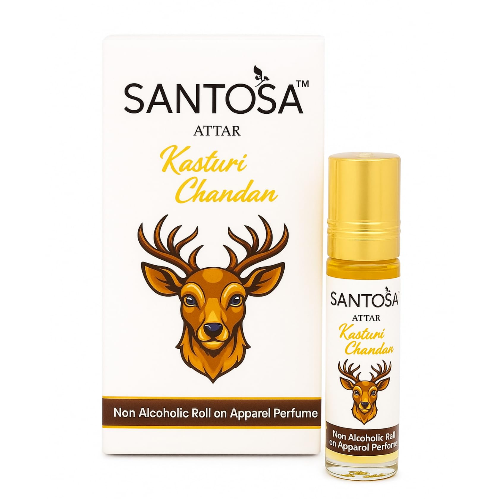 Santosa Kasturi Chandan Attar 6ml | Long Lasting Non-Alcoholic Attar for Men & Women | Musk & Sandalwood Blend | Natural Roll-On Concentrated Perfume Oil-image-18