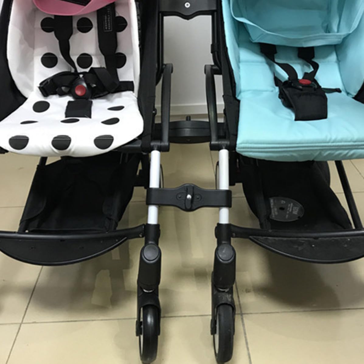 Levemolo Conectores Cochecito Bebe Ajustables para Silla Paseo Gemelar, 3 Piezas de Pp Negro, Accesorios Esenciales para Cochecitos Dobles de Gemelos