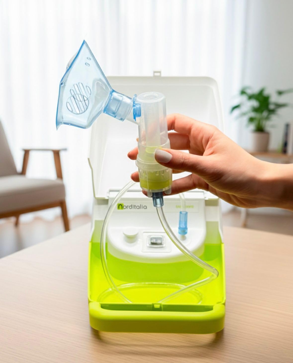 NORDITALIA, Aerosol Meganeb, Nebulizzazione Mirata, Aerosol Silenzioso con Vano Accessori, Tutti gli accessori Inclusi | Per Bambini ed Adulti, Elevata Qualità, Professionale, Made in Italy