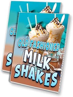 Old Fashioned Milk Shakes (24" X 36") 4mm Corrugated Plastic Panel, Graphics Applied to 1 Side (Pk of 2)