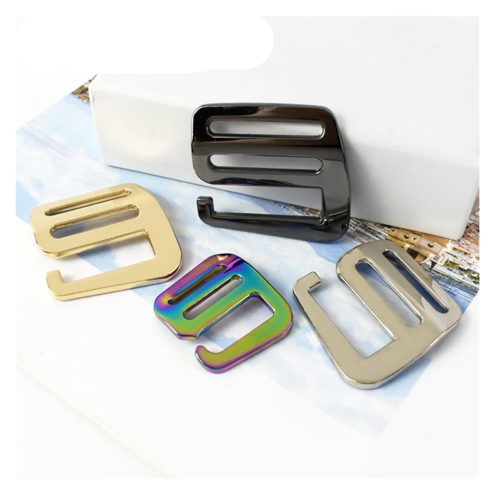 2/5/10 Pezzi 19/25/32/38 mm Fibbie in Metallo for Borsa Tracolla Ganci Cintura Tri-Glide Chiusura Web Anello regolatore Fai da Te Accessori in Pelle(Silver,25mm-10Pcs)