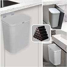 Ronnaquetta 9L Garbage Can with Lid and 225 Count 15L Drawstring Garbage Bags, Poubelle Cuisine Trash Can Kitchen Compost Bin Kitchen Garbage Bin Kitchen Composting Bin Kitchen Trash Bin