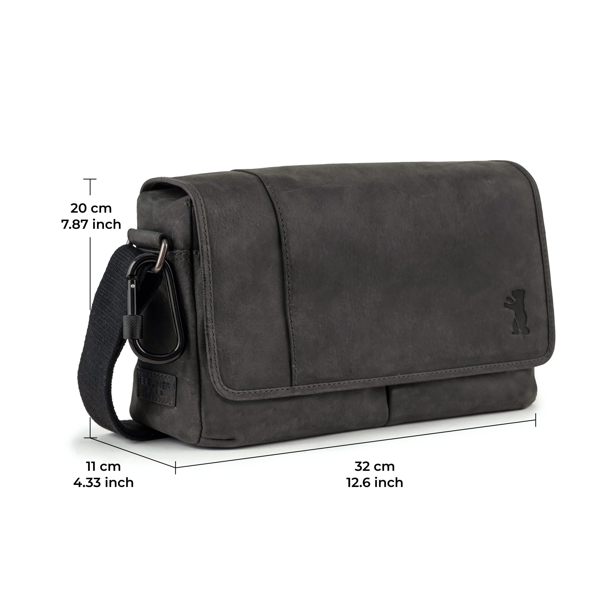 Berliner Bags Borsa da Lavoro X-Berg in Vera Pelle con Chiusura Magnetica, Formato Medio per Ufficio e Quotidianità, Uomo e Donna – Grigio Scuro