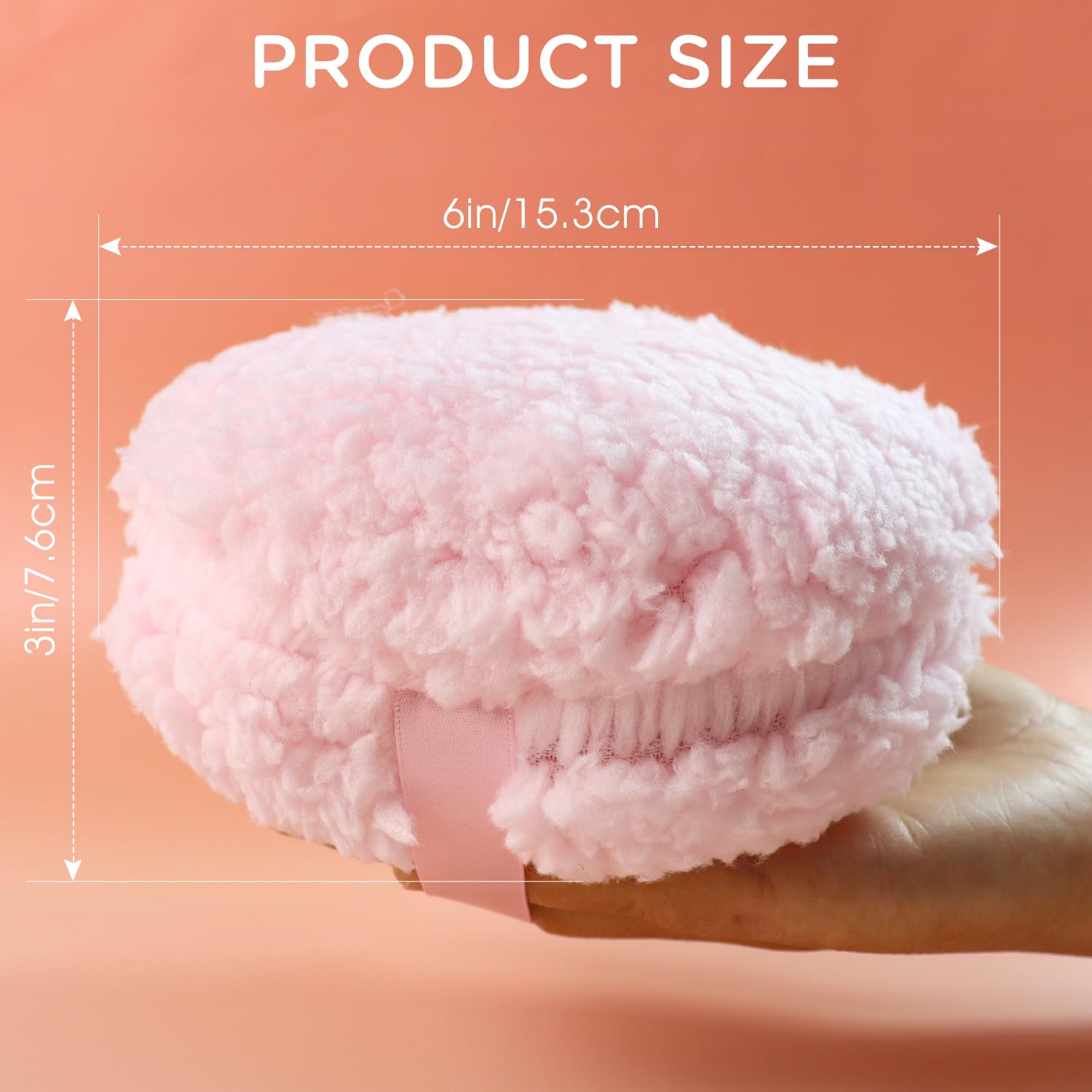 Powder Puff, 6” X 3” Body Powder Puff, Oversize Dust Puffs for Women, Soft and Comfortable Body Powder Puff and Container