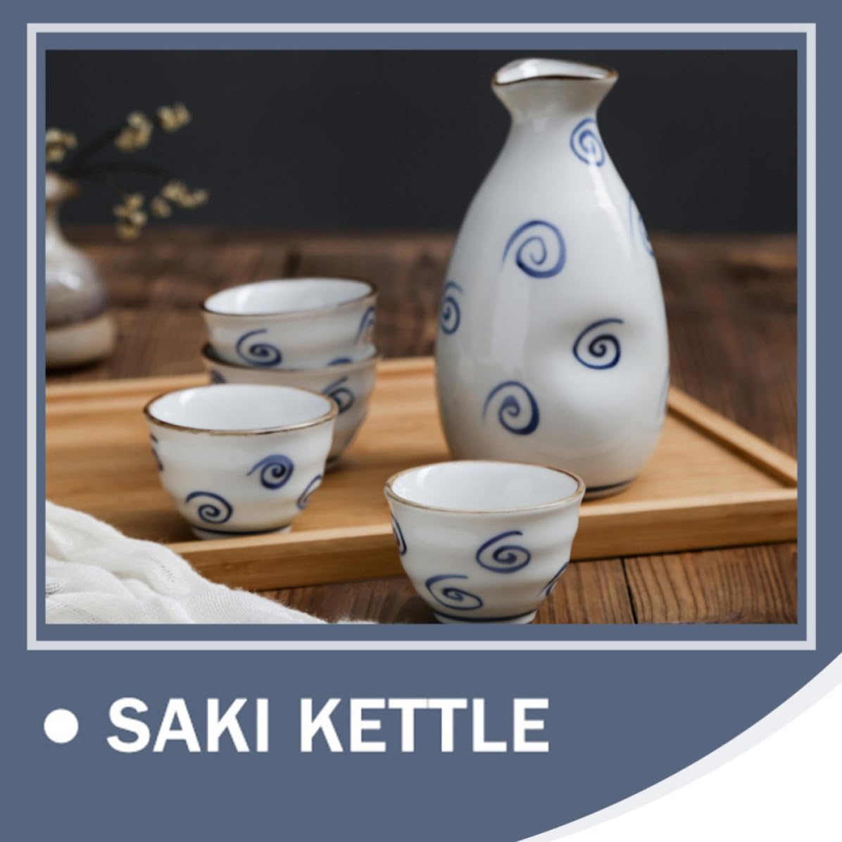 POPETPOP Cerámica Tetera de Sake Japonesa Tazas, Estilo Japonés