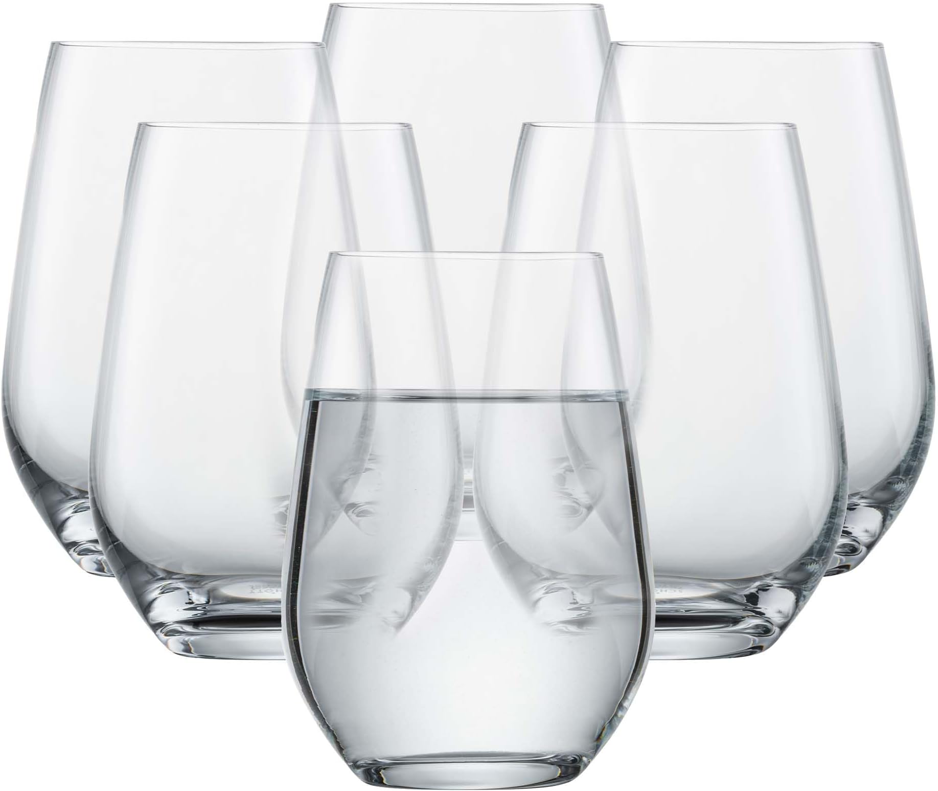 Tritan Crystal Glass Forte Collection Universal/Cocktail Tumbler, Stemless Wine Glass, 19.1-Ounce, Set of 6