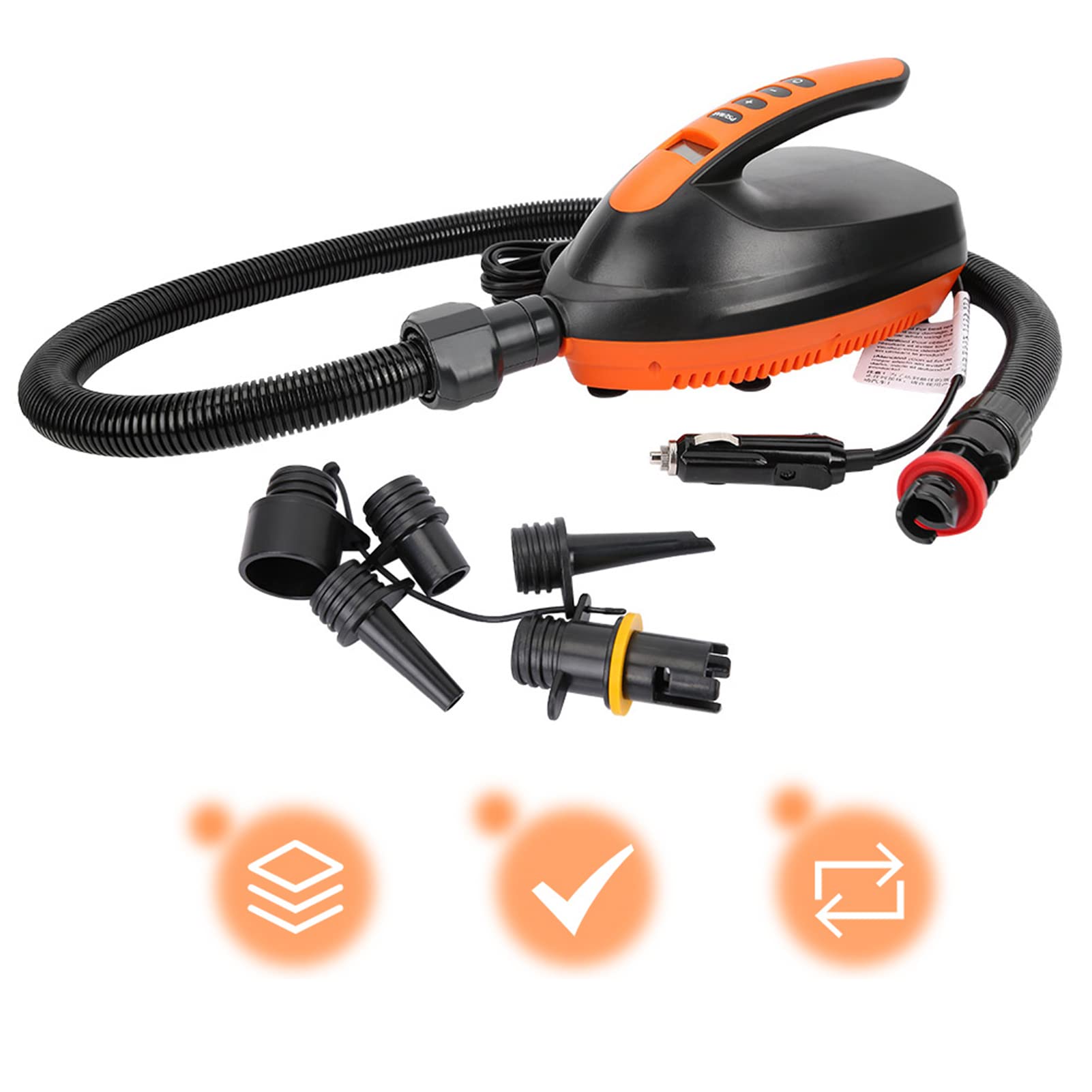 Kayak Gonflable Pompe 12 Volts pour Auvent Gonflable 25 × 17 × 14 Pompe Numérique Portable Haute Pression 12 V pour Planche à Pagaie