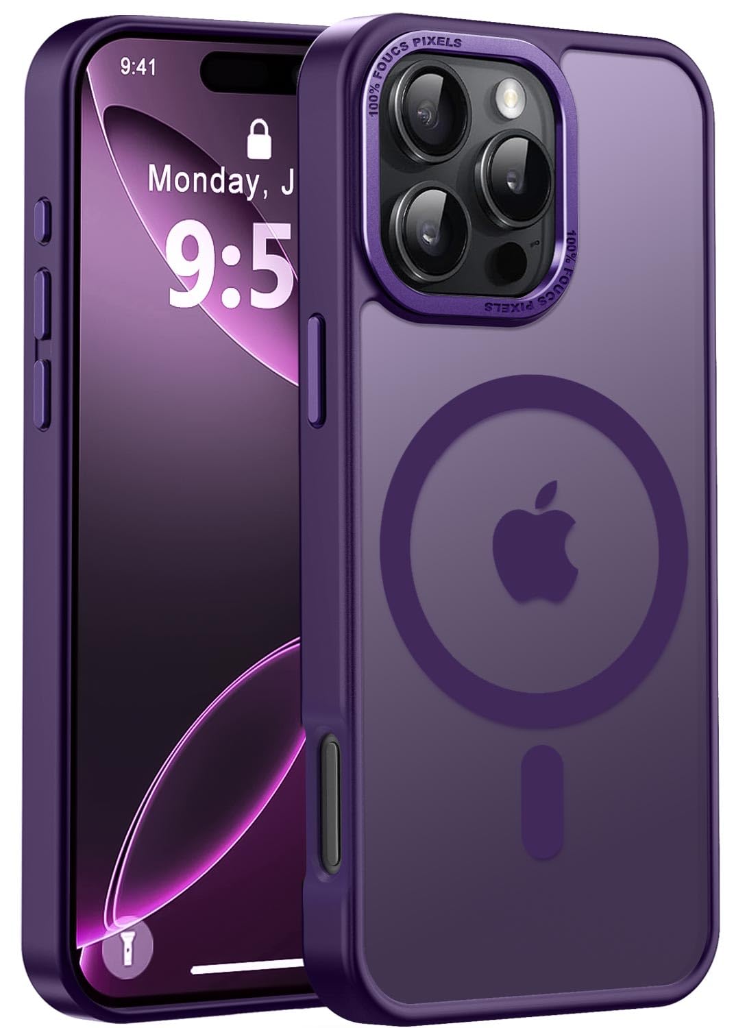 Newfuture Designed for iPhone 16 Pro Max Case with Magnetic [13 FT Military Drop Protection] [Compatible with Magsafe] Slim Translucent Matte