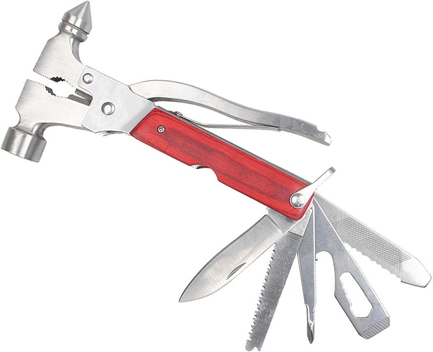 XHY Portable Stainless Steel Multitool Multipurpose Tool Multifunctional Knife Axe with Hammer Plier Emergency Escape Hammer